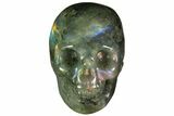 Realistic, Polished Labradorite Skull #116302-1